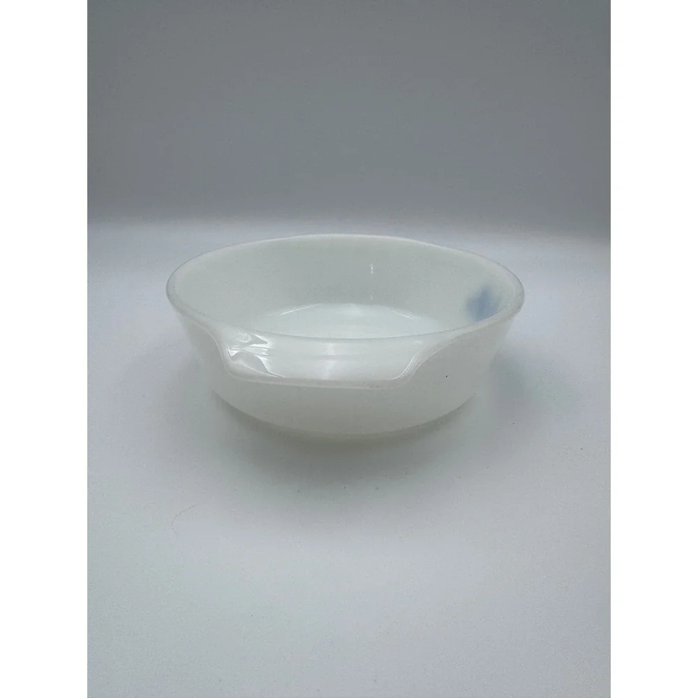 Vintage Anchor Hocking Fire King Blue Cornflower Milk Glass Casserole Dish 436
